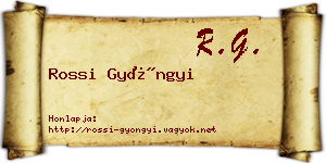 Rossi Gyöngyi névjegykártya